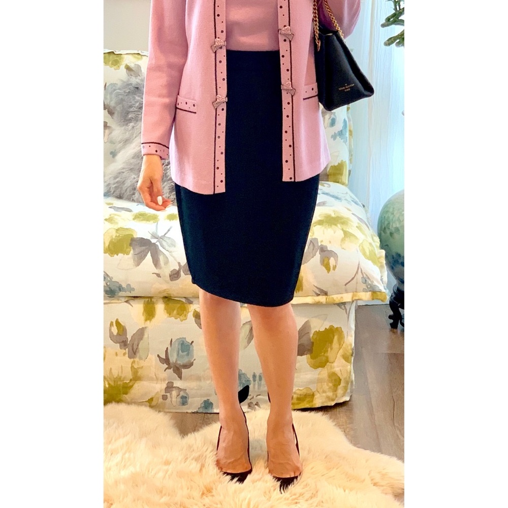 ST. JOHN Knit Pencil Skirt Black